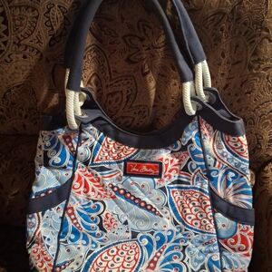 Vera Bradley Red and Blue Paisley Tote